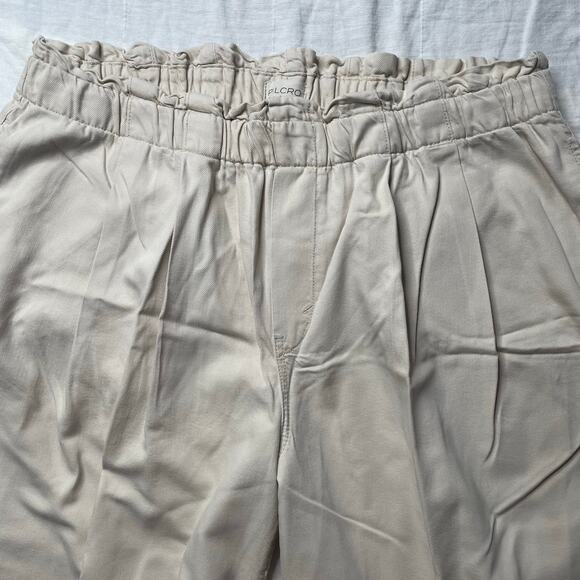 Anthropologie Pilcro Beige Wide Leg Crop Pull On Pants 2X Women's Cotton Stretch - Picture 3 of 6